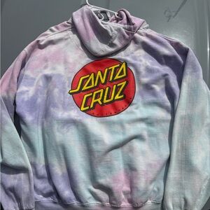Santa Cruz Skateboards Men's Tie-Dye Pullover Hoodie - Pastel Lavender Blue